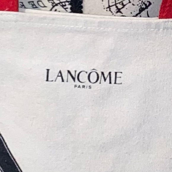 Lancome Paris Red Lips Tote Bag 100% Cotton Canvas French Kiss Lipstick - Picture 6 of 6